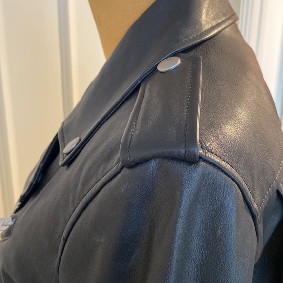 Coach Leather Moto Jacket Size 12. NWOT - Picture 7 of 8